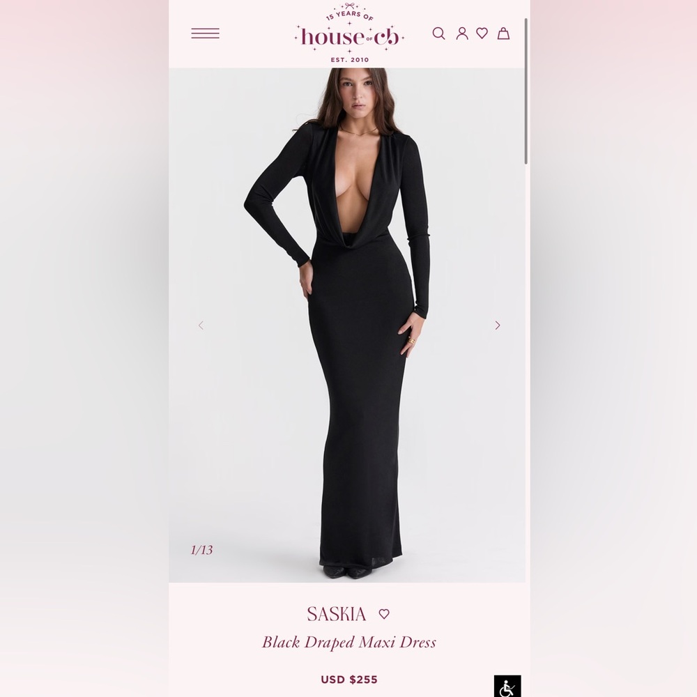 House of Cb Black Long Sleeve Dress